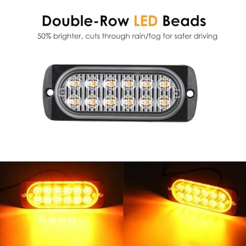 Steelify UTV Turn Signal Kit with 110dB Horn, Dual Row 12 LED Beads, Pre-Wired Plug and Play Lever Column Switch, Universal Street Legal Blinker Kit Compatible with Polaris Can-Am Teryx CFMOTO - Thumbnail 2