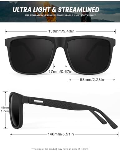 NSSIW Sunglasses-Men Polarized Mens-Sunglasses: Classic Sun Glasses with UV400 Protection for Driving Fishing Golf - Thumbnail 4