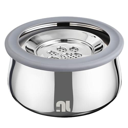 3L/0.8 Gallon No Spill Water Bowl for Dogs, Double-Wall Stainless Steel Slow Water Dog Bowls, Splash-Proof Vacuum Float, Dishwasher Safe for Large Medium Dogs (3L/101 floz) - Image 1