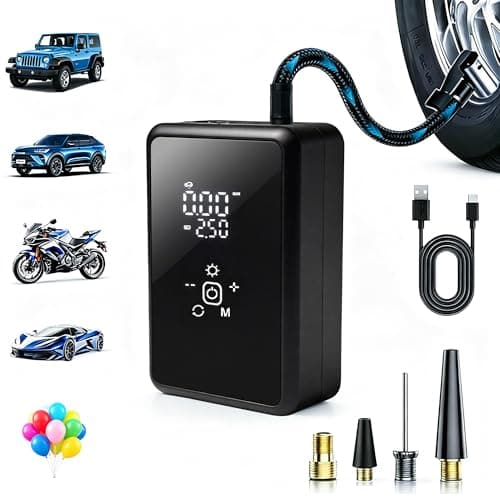 Tire Inflator Portable Air Compressor, 150PSI Digital CordlessTire Inflator with Auto Shut-Off, LED Light & Window Breaker, for Car SUV Motorcycle Bicycle Balls (Classic) - Image 1