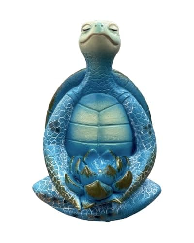 Paxverra Solar Meditating Turtle Garden Statue with Warm Lotus Light - Image 1