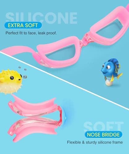 QALLY Kids Goggles Age 4-16, Kids Swimming Goggles UV Protection Anti-Fog No Leaking, 3 Pack Swim Goggles for Boys Girls Youth - Thumbnail 4