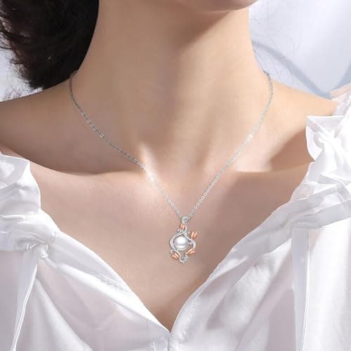 Sebina Pearl Pendant Necklace for Women,925 Sterling Silver Pendant Jewelry,Anniversary Christmas Birthday Valentines Gifts for Wife, Mom, Dauhter, Girlfriend,Her - Thumbnail 3