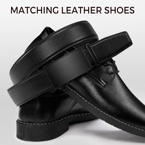 Zitahli Belt Men, Ratchet Belt Dress with 1 3/8" Premium Leather,Slide Belt with Easier Adjustable Automatic Buckle,Trim to Fit Size 38"-42" - Thumbnail 5