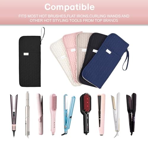 KarSyon Hot Tools Organizer Heat Resistant Mat Case Hair Tools Holder Travel Bag Portable Hair Styling Tools Cover Pouch for Curling Iron,Flat Iron,Hair Straightener (Black) - Thumbnail 6