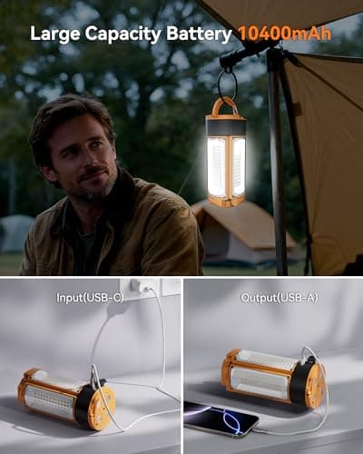 CORESLUX Rechargeable Camping Lights with Stand, 6000K Portable Work Light with 4 LED Lamp Heads, Magnetic Emergency Work Light Camping Essentials for Outdoor Work, Garage, Camping, Fishing - Thumbnail 6