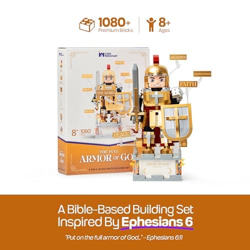 Little Nehemiah Armor of God Christian Building Blocks 1080pcs Bible Building Set for Kids 8+ Bible Story and Bricks Educational Religious Toy, Christian Gifts & Religious Gifts for Kids - Thumbnail 2