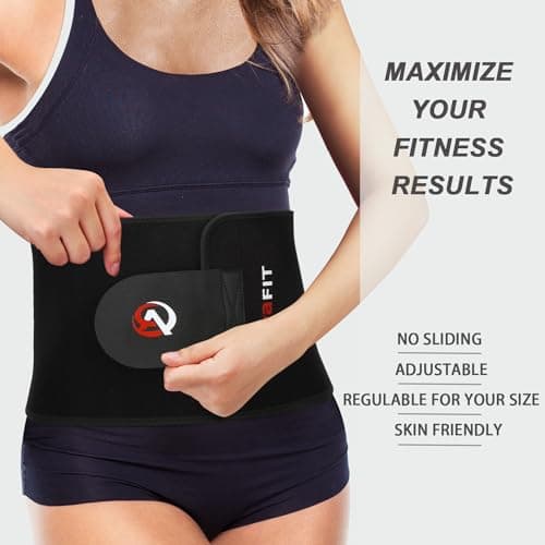Viyafit Waist Trimmer Belt, Premium Waist Trainer for Women & Men Weight Loss Red - Thumbnail 3