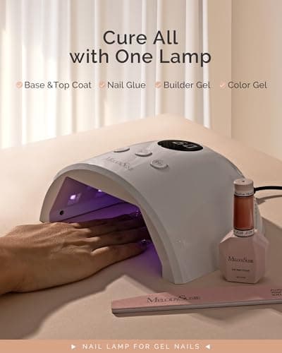 MelodySusie Compact Advanced UV LED Nail Lamp, P-Plus30F Nail Dryer with 3 Timers & Smart Sensor Cures All Gels, Especially Rhinestone Glue, Solid & Liner Gel Polishes for Advanced DIY at Home-White - Thumbnail 2