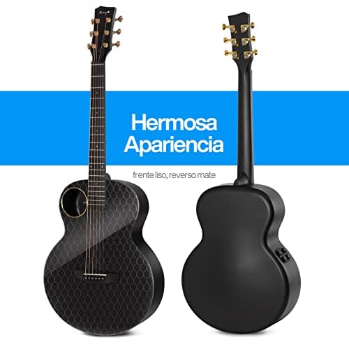 Enya Carbon Fiber Acoustic Electric Guitar X4 Pro Mini AcousticPlus 36” 3/4-Sized Guitar Bundle with Hard Case, Leather Strap, Instrument Cable & USB Type-C Charging Cable(X4 PRO MINI) - Thumbnail 2