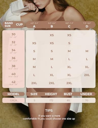 Lehoba Womens Wireless Bras, Push Up Seamless No Underwire Jelly Bra Comfortable Supportive Mesh V Neck Full Coverage Everday Bralette, Chocolate X-Small - Thumbnail 6