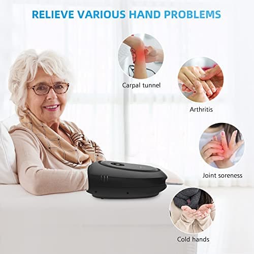 COMFIER Hand Massager with Heat and Compression, Cordless Hand Massager for Arthritis and Carpal Tunnel, Wrist, Finger Massage for Mom, Dads, Women and Men (Black) - Thumbnail 4