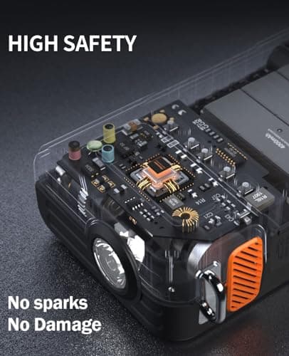 Portable Car Jump Starter with Air Compressor, 8000A Jump Box Combo 150PSI Tire Inflator, 12V Vehicle Jumpstarter Power Pack for All Gas/12L Diesel - Thumbnail 5