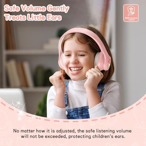 LOBKIN Active Noise Cancelling Headphones for Kids Bluetooth 5.4 Foldable Adjustable Over Ear Headphone Support Wireless or 3.5mm Wired Mode for Toddler & Girls & Boys Teens - Thumbnail 6
