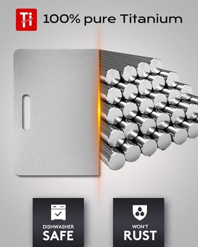 Titanium Cutting Boards for Kitchen, Set of 3 Food Grade 100% Pure Titanium Double-Sided Chopping Boards, Non-Toxic, Dishwasher Safe, Easy to Clean – 10", 12", 16" - Thumbnail 3