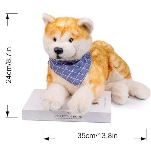 Chongker Dog Stuffed Animals Shiba Inu Dog Plush - Handmade Realistic Toy,Cuddly Plush Puppy Companion Pet - Thumbnail 2