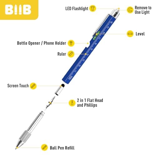 BIIB Fathers Day Gift from Daughter, 9 in 1 Multitool Pen Gifts for Men, Mens Gifts for Fathers Day, Personalized Fathers Day Gift Ideas, Anniversary Birthday Graduation Gifts for Men Him - Thumbnail 5