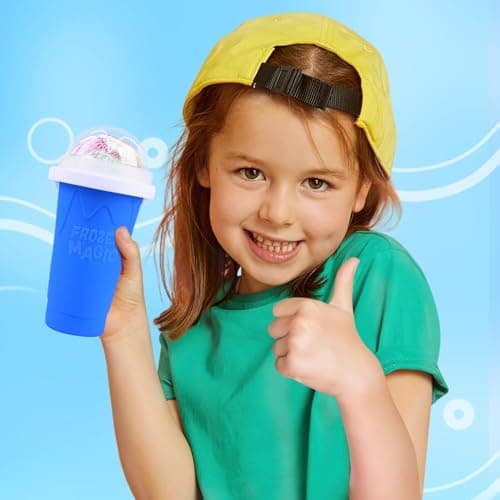 Slushie Cup 2 Pack DIY Slushy Maker Cup Frozen Magic Squeeze Cups for Juice Milk Yogurt Ice Cream Make, DIY Smoothie Cooling Cups with Lid & Straw for Kids Friends Family - Thumbnail 5