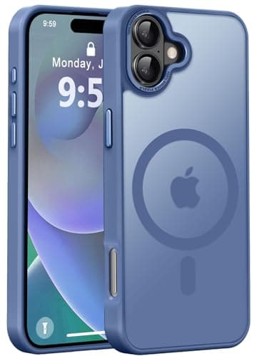 Newfuture Designed for iPhone 16 Case with Magnetic [13 FT Military Drop Protection] [Compatible with Magsafe] Slim Translucent Matte Shockproof with Anti-Fingerprint Phone Case, Light Blue