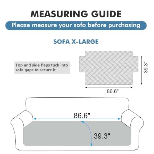Genina 100% Waterproof Couch Cover for 4 Cushion for Dogs, Anti-Slip Sofa Covers Washable Couch Covers for Sectional L Shape Furniture Cover, 1 Piece (Coffee, Sofa X-Large) - Thumbnail 2