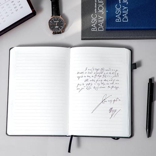 CAGIE Lined Journal Notebook for Work 256 Pages Hardcover Journals for Writing with Pen Loop A5 Daily Journaling Notebooks with Pocket, 5.7" x 8.3", Black - Thumbnail 6