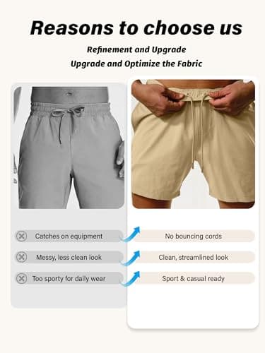 Comdecevis Mens Gym Shorts Quick Dry 5 Inch Inseam Short 2 in 1 Lightweight Gym Shorts for Swim Khaki S - Thumbnail 3