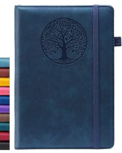 BIYUNRO Lined Journal Notebook for Women & Men, Hardcover Leather Journals for Writing, Diary, Journaling, Bible, Work & Travel, A5 (Royal Blue)