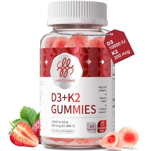 iMATCHME Vitamin D3 K2 Gummies 10000 IU, 60 Count - Image 1