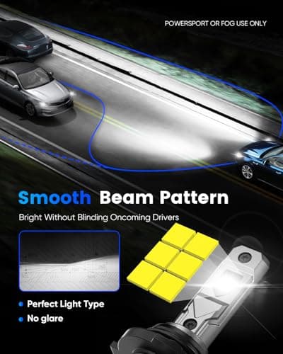 NOVSIGHT 9005 H11 Fog Bulbs - 600% Super Bright HB3 H9/H8 Fog Bulbs Combo with Cooling Fan, 3-Min Quick Installation, 6500K, Pack of 4 - Thumbnail 4