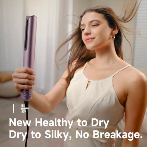 Hair Dryer Air Straightener Non-Movable Clamp Flat Iron No Heated Plates No Damage No Hand-Feeding Automatic Draws Hair Straighteners 2 in 1 Dry & Straight Styling Blower Tool for Women 1A to 2A Hair - Thumbnail 6