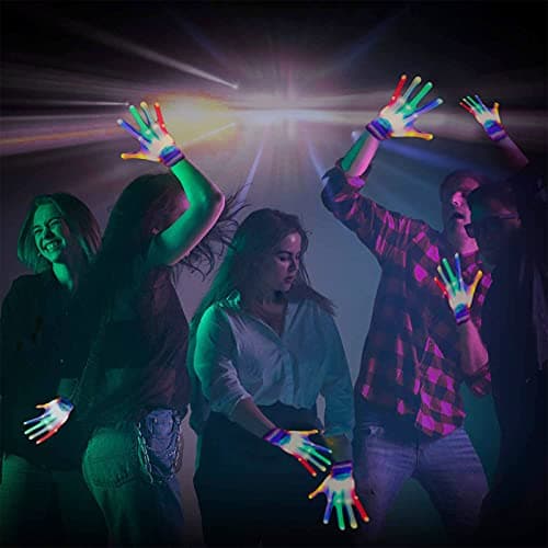 GLEDLOVES LED Finger Gloves - Light Up Gloves with 5 Color/6 Mode for Teen & Adult Gifts - Perfect for Halloween & Christmas Party (1 Pair/L) - Thumbnail 6