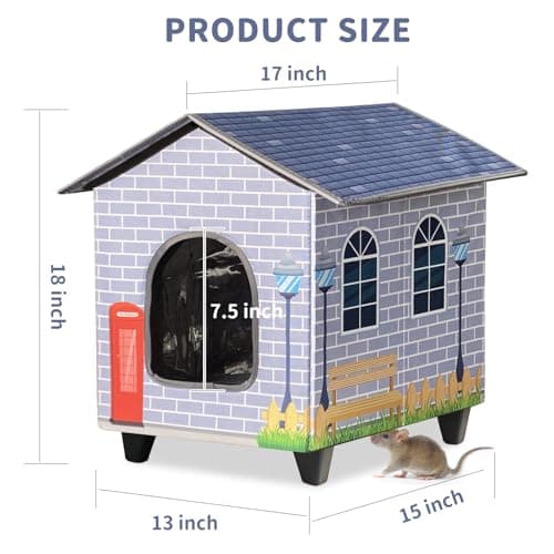 NAMOTEK Elevated Heated Cat Houses for Indoor/Outdoor Cats with Heated Cat Bed Waterproof， Insulated Providing Safe Feral Cats, Easy to Assemble Small(15" x 13" x18) - Thumbnail 4