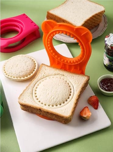 XBllcyiv Uncrustable Sandwich Maker,Sandwiches Pocket Circle Shape 3.7Inch Sandwich Cutter and Sealer,Sandwich Cutter for Kids Breakfast and lunchboxes (Orange) - Thumbnail 5