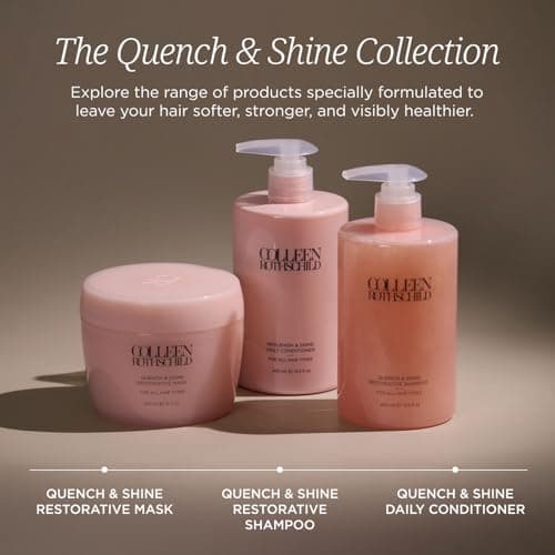 COLLEEN ROTHSCHILD Quench & Shine Restorative Mask | Deeply Nourishing Conditioning Treatment | Color-Safe Formula | Strengthening Hair Repair | Revives All Hair Types (10 fl oz) - Thumbnail 6