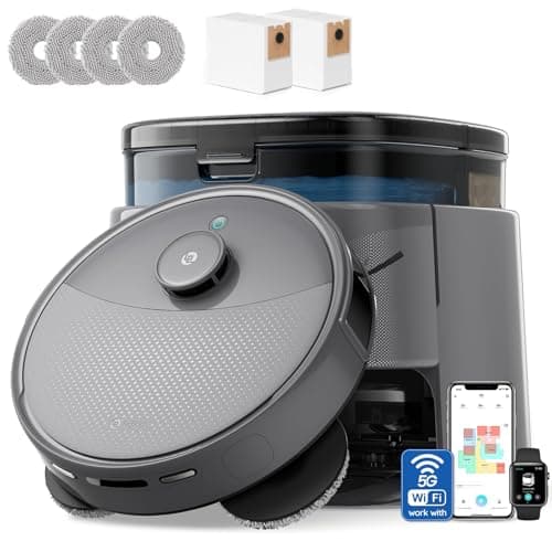 Lefant LiDAR Robot Vacuum and Mop, 20000Pa Suction, 90-Day Self-Emptying, Obstacle Avoidance, Auto Mop Washing&Drying, All-in-One for Pet Hair Carpet, 5G WiFi Alexa/APP/iWatch Control, M3 Max