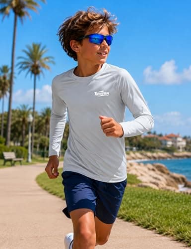 Twekfish Boys UPF 50+ Sun Protection Rash Guard Long Sleeve Fishing Shirt, Youth Quick Dry Swim Shirts for Water Beach Surf - Thumbnail 2