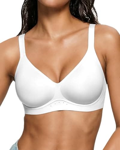 As Fairy Bras for Women Wireless Jelly No Underwire Full Coverage Seamless Supportive Comfortable Bralettes with Airhole(Pure White 34B)