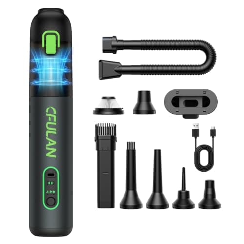 Upgraded Car Vacuum Portable Cordless, 4-in-1 Mini Handheld Vacuum with 21000Pa 3 Suction Modes, Type-C Charge, 2 HEPA Filters, Hand Held Vacuum Cleaner Rechargeable for Small Jobs, Car, Home
