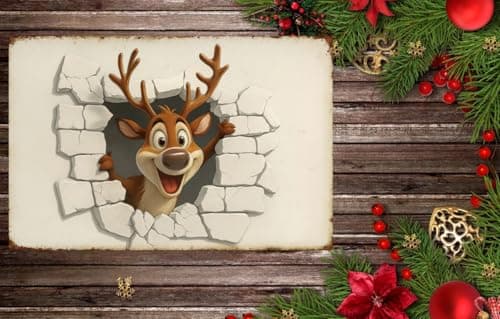 Carastora Christmas Reindeer Holiday Doormat, Anti-Fatigue Mat, Durable and Non-Slip for Indoor and Outdoor Use, Home Decor, Housewarming Gift, Size: 20 x 31 inches - Thumbnail 3