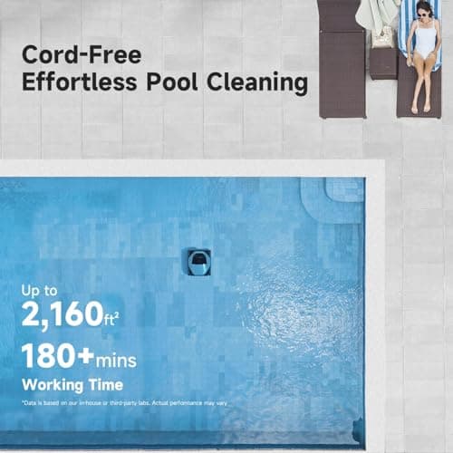 DREAME Z1 Pro Cordless Robotic Pool Cleaner, LiFi & APP Control, 8000 GPH Suction, Wall & Waterline Cleaning, UP to 180+ min, Auto-Retrieval, Automatic Pool Vacuum for Above & In-Ground Pools - Thumbnail 5