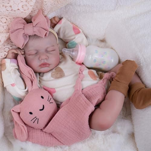Milidool Realistic Reborn Baby Dolls - 20 Inch Cute Soft Vinyl Newborn Baby Doll Poseable Real Life Baby Dolls with Complete Accessories Toy for 3+ Years Old Girls Gifts, Pretend Play, Collection - Thumbnail 3
