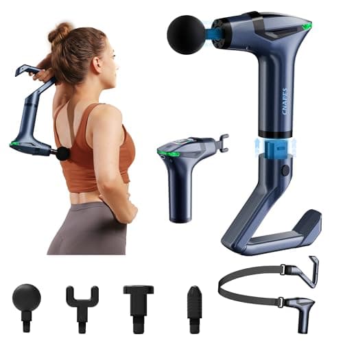 3-in-1 Percussion Massage Gun with Extension Handle - Detachable Muscle Massage Gun Deep Tissue for Back, Neck, Shoulder, Arms, Thigh Pain Relief, 12 Speeds 4 Heads, Portable for Home, Gym, Office - Image 1