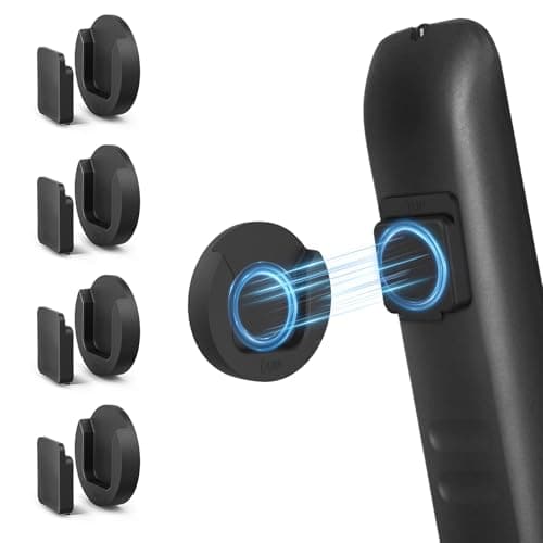 YYILIS Magnetic Remote Control Holder Wall Mount, 4 Pack TV Remote Control Holder for Fan/Air Conditioner, Self-Adhesive Bedside Caddy for TV Backside/Bedroom/Office/RV Home Organizer Storage(Black) - Image 1