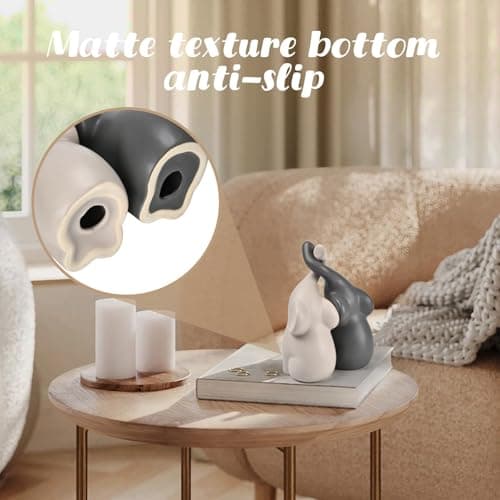 Boobezeen Elephant Statues Home Decor Small Figurines Home Ceramic Decor Sisterhood Elephant Ornament for Living Room House Shelf Table Vanity Entryway DéCor - Thumbnail 4