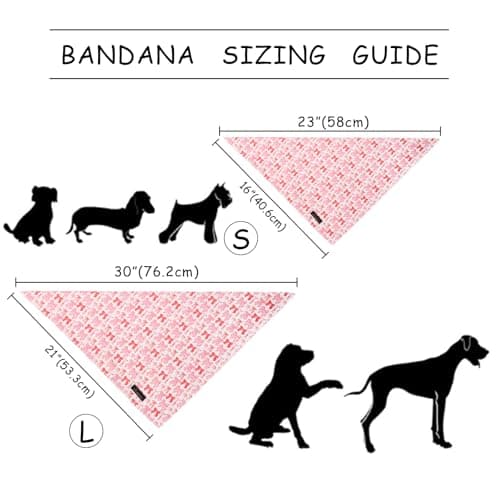 ARING PET Girl Dog Bandana, Cute Pink Bow Pet Bandanas Scarf Triangle Bibs Handkerchief for Puppy Small Medium Large Girly Dogs-L - Thumbnail 6