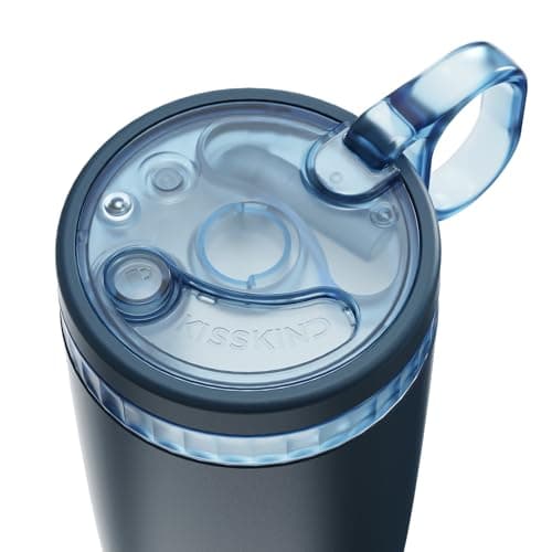 KISSKIND 20 Oz Iced Coffee Tumbler with Hidden Straw, Insulated Stainless Steel Coffee Tumbler, Leakproof Ceramic Lined Travel Cup for Subway Commuting, Slim Tumbler for To-Go, Americano - Thumbnail 4
