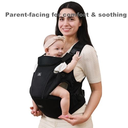 SUNVENO Baby Hip Carrier, Baby Carrier with Hip Seat, Patented Ergonomic Support for Heavy Babies, Lightweight Breathable Design, 7-45 lbs - Thumbnail 6