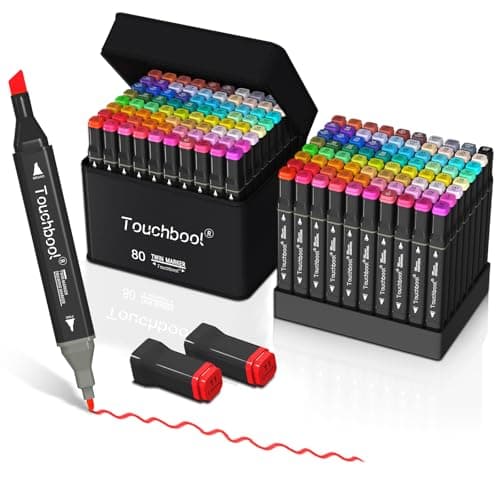 Touchbool 80 Color Alcohol Markers,Dual Tip Art Marker Pen, Classic Series Alcohol Felt Permanent Markers, Animation Art Sketch Sketching, Alcohol-based Markers - Image 1