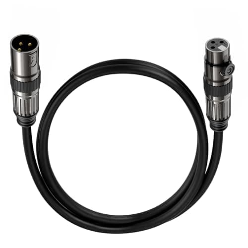 Caiord XLR Microphone Cables, 1 Pack 3 Feet Oxygen-Free Copper 3-Pin Male to Female Microphone Cable for Speaker, PA System, Podcast Audio Mixer, Studio Monitors, Audio Recording and More - Image 1