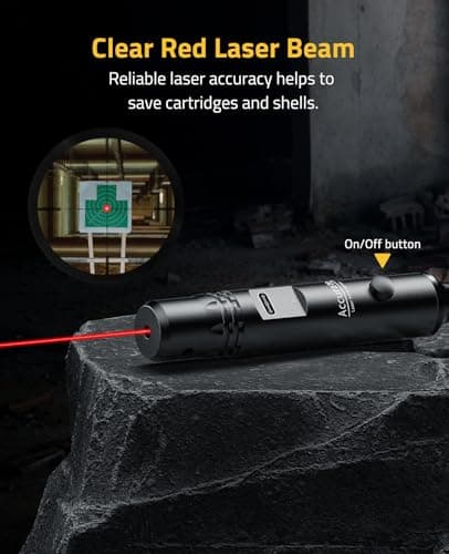 CVLIFE Rechargeable Bore Sight Laser Kit with 64 Adapters fit 0.17 to 12GA Calibers, Professional Red Laser Bore Sight with Button Switch, Powerful Choice for Hunting Bore Sight Tool - Thumbnail 2